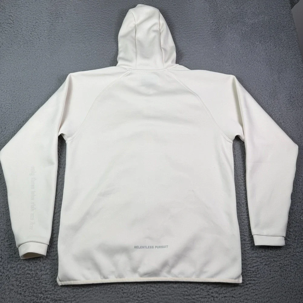 ASRV Tech Hoodie Mens Medium Cream Coolever Full Zip Pullover Stretch Gym